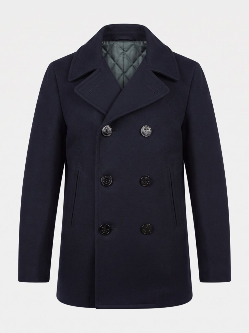 Vintage 1970s US Navy Wool Melton Pea Coat, Men’s 36R, Marcie Dale Inc., Anchor